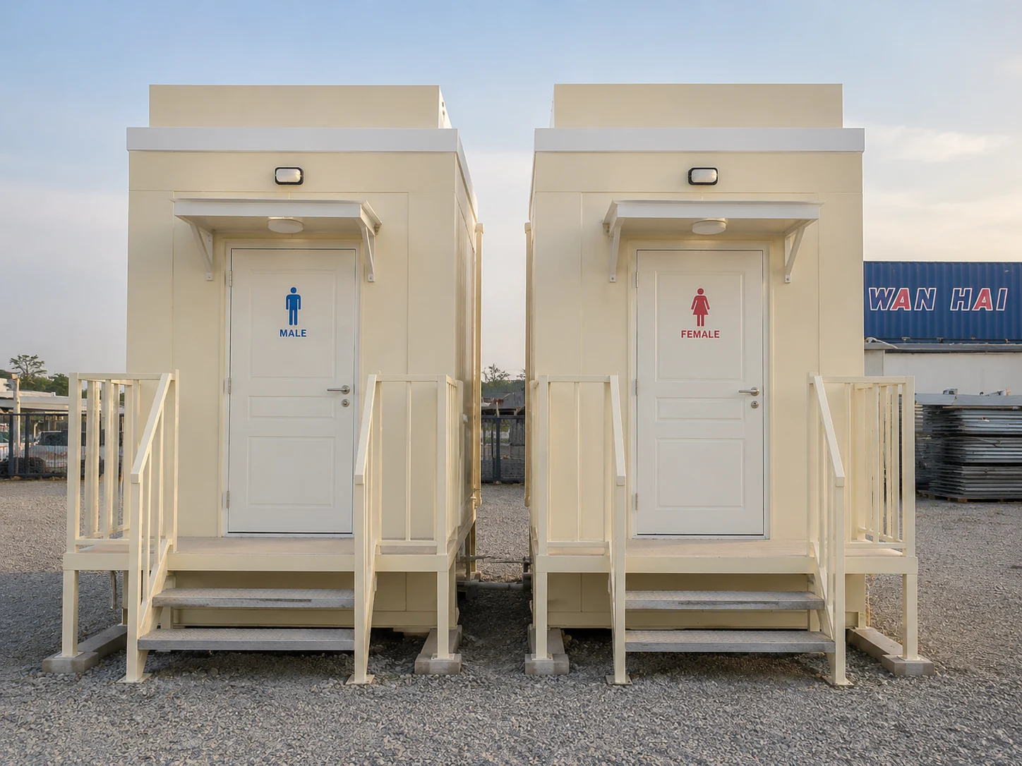 Individual single toilet cabins