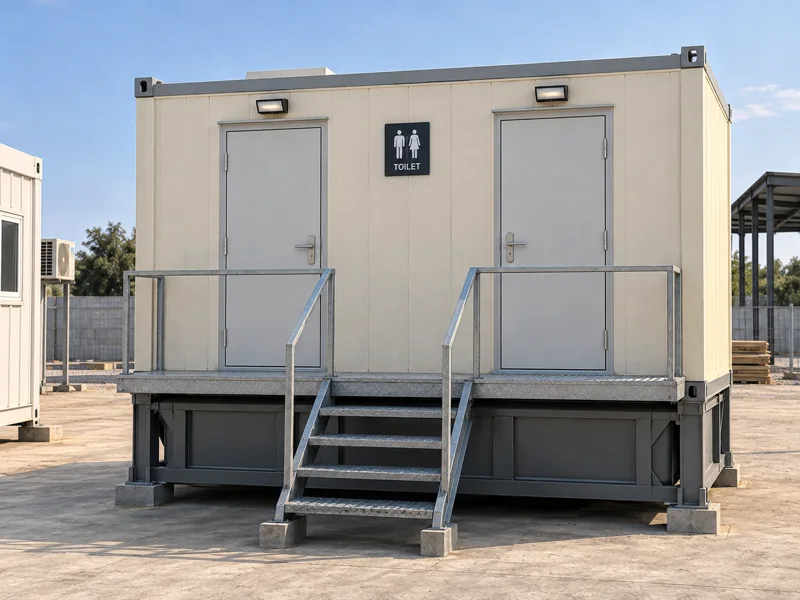 Double toilet cabin